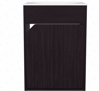 Dazzle Hives Bethel Floating Wide One-Door Vanity With Resin Sink And Two Shelves, Bathroom Storage