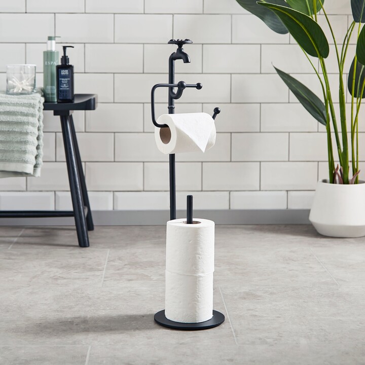 Dunelm Vintage Tap Toilet Roll Holder Black ShopStyle Bath Accessories