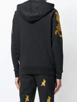 Thumbnail for your product : Zoe Karssen cheetah embroidered zip hoodie