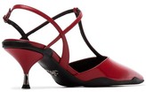 Thumbnail for your product : Prada pillarbox red 55 T-bar leather slingback pumps