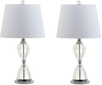Jonathan Y Designs Set Of 2 Aubrey 24In Crystal Led Table Lamps