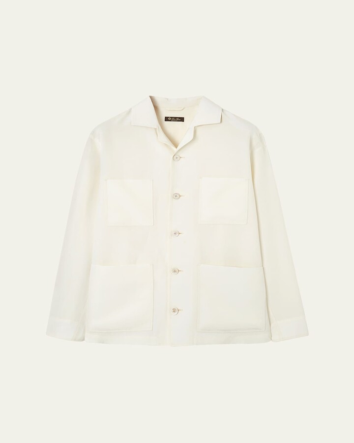 Loro Piana Men's Joele Linen and Silk Overshirt