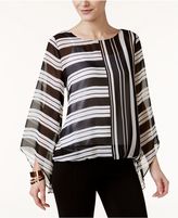 Thumbnail for your product : Alfani Striped Angel-Sleeve Top, Created for Macy's