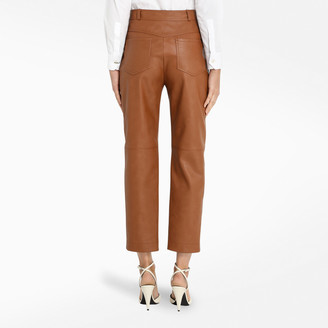 Stella McCartney Brown eco leather cropped trousers