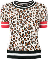 Pinko short sleeve leopard print sweater