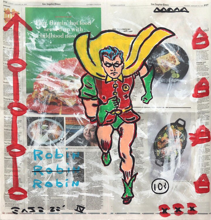 Gary John, Go Robin Go - Colorful Cartoon Superhero Inspired Pop Art Painting by Gary John, 2020