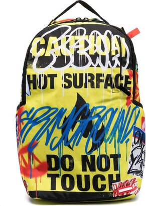 sprayground kid Caution Hot Surface backpack