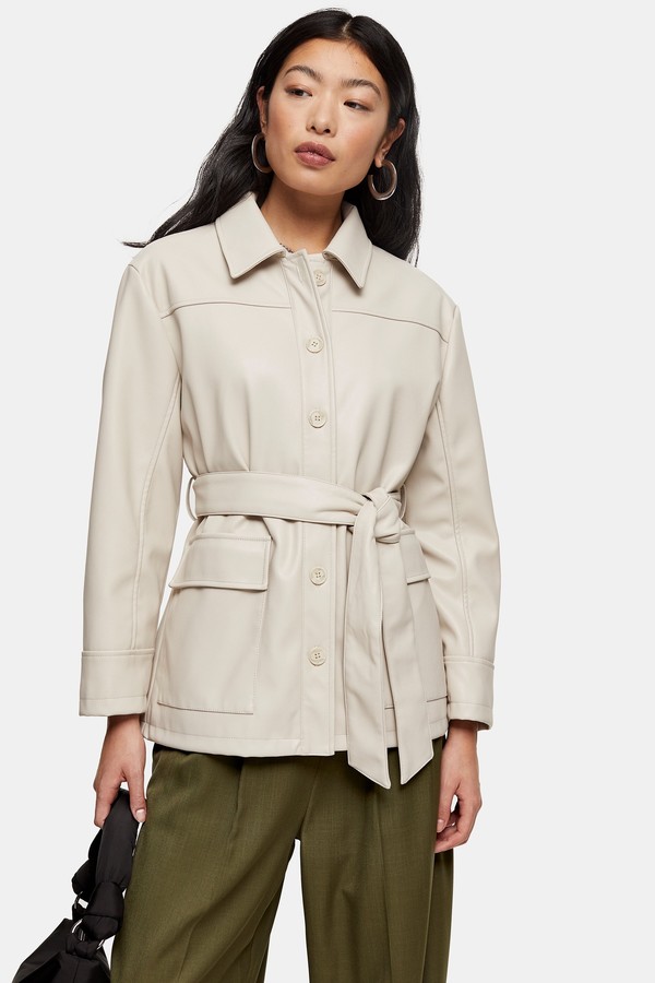topshop beige shacket