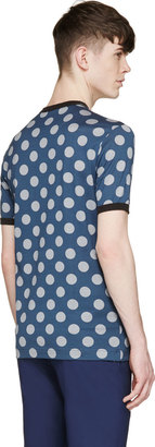 Dolce & Gabbana Grey & Blue Polka Dot T-Shirt