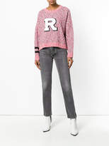 Thumbnail for your product : Rag & Bone speckled knit sweater with R appliqué