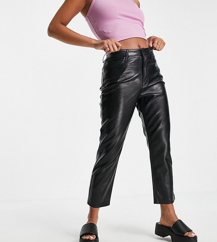 Topshop Petite Leather Trousers TopShop Faux Leather Skinny - Main Image