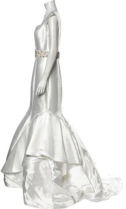 Jovani V-Neck Long Dress White