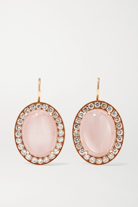 Andrea Fohrman 18-karat Rose Gold, Moonstone And Diamond Earrings - One size