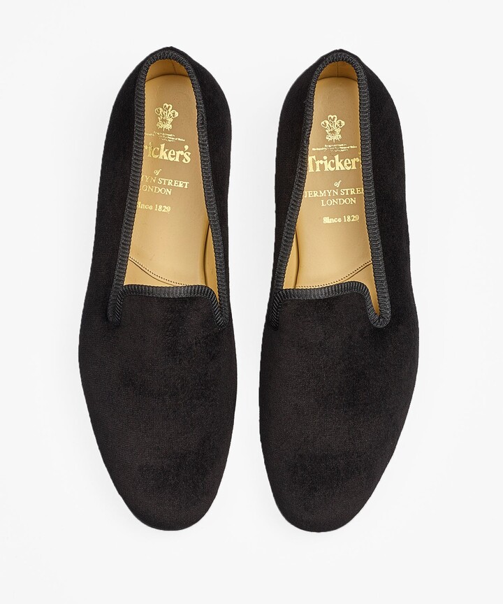 black velvet smoking slippers