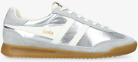 Gola Womens Silver Firefly Metallic Woven and Suede Trainers Eur 40 / 7 Uk Women