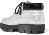 Thumbnail for your product : Acne Studios Tinnie Alu Metallic Textured-leather Ankle Boots - Silver