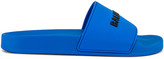 Thumbnail for your product : Balenciaga Rubber Logo Pool Slide in Screen Blue & Black | FWRD