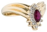 Thumbnail for your product : Ring 14K Diamond & Ruby Nesting Cocktail