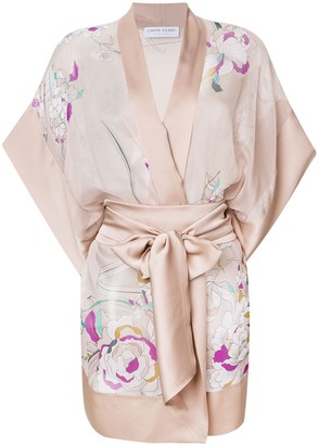 Carine Gilson Floral-Print Sheer Kimono