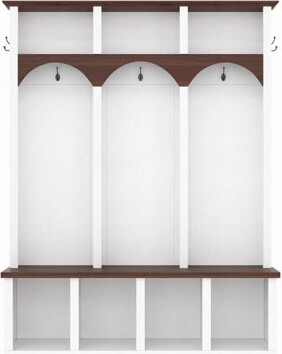Darby Home Co Arched Design Wooden Hall Tree with Storage Bench with 5 Hooks