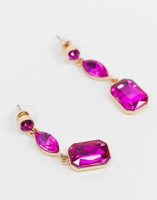 Accessorize Exclusive jewel drop earring in pink