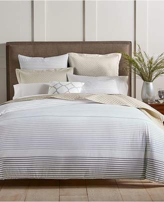 Charter Club CLOSEOUT! Woven Stripe Cotton 300-Thread Count 3-Pc. Full/Queen Duvet Cover Set, Created for Macy's
