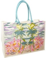 Thumbnail for your product : Capelli of New York Palm Print Canvas Tote