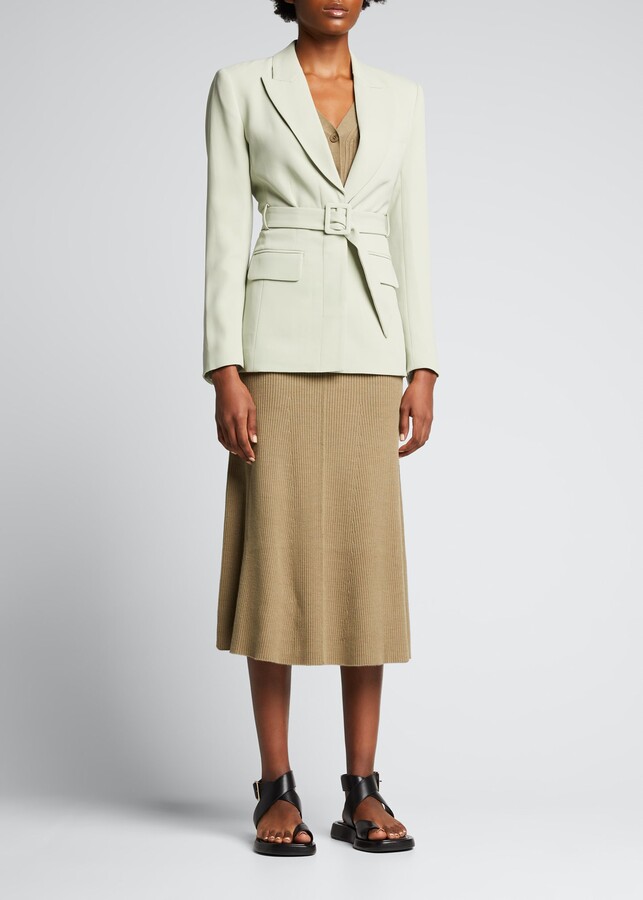 belted blazer suit