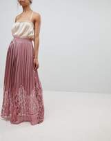 Thumbnail for your product : Little Mistress Petite Lace Pleated Maxi Skirt