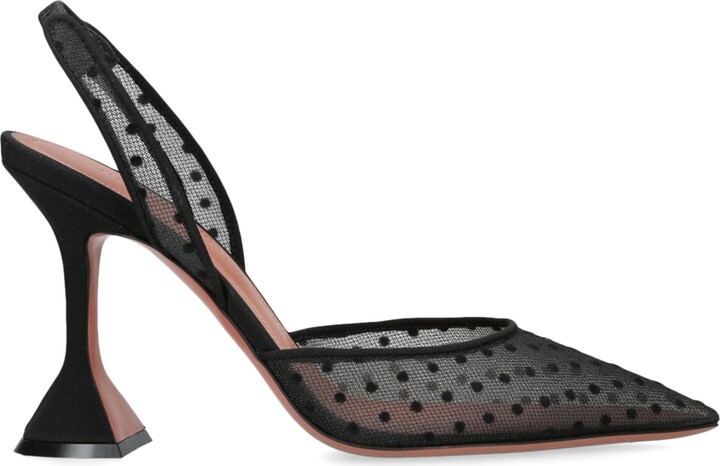 Amina Muaddi Mesh Holli Slingback Pumps 95