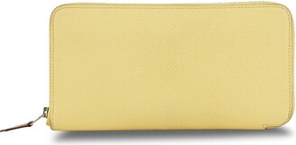 Jaune Ambre Toile Canvas Small and Large Bain Flat Yachting Pouch Palladium  Hardware
