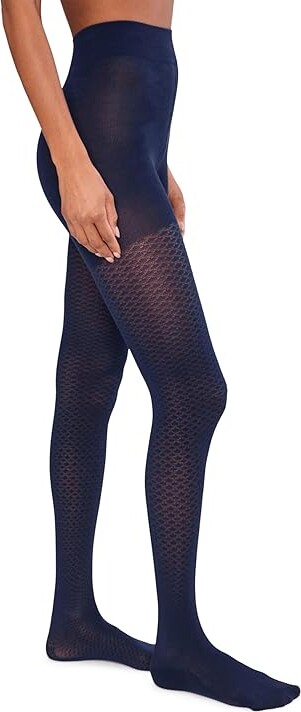 Wolford Merino Pattern Women's Tights Hose Navy : MD (4'11\