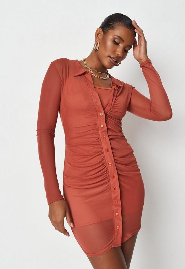 long button down dress