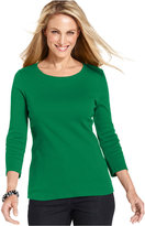 Thumbnail for your product : Charter Club Petite Three-Quarter-Sleeve Pima Cotton Tee