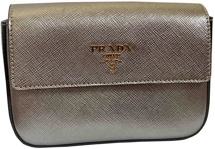 prada silver clutch