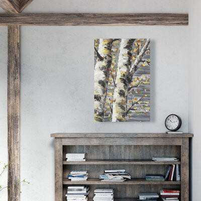 Begin Edition International Inc. Budding White Birches - Contemporary Canvas Home Decor Art