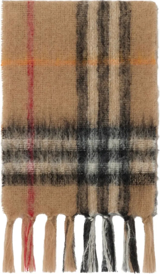 Burberry Checked Mohair Scarf