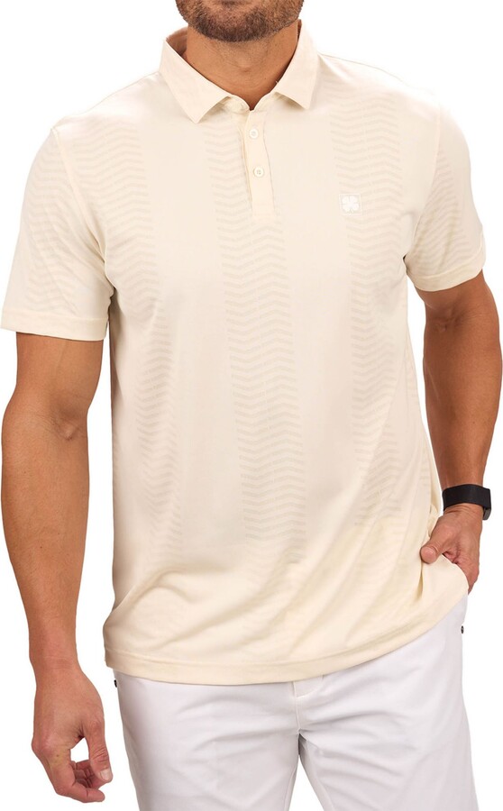Black Clover Men's Barney Golf Polo, Large, Chalk