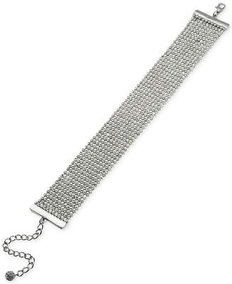 ABS by Allen Schwartz Silver-Tone Crystal Choker Necklace