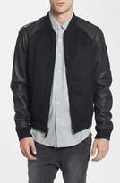 Thumbnail for your product : Rogue Wool Bomber Jacket with Leather Sleeves