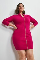 Thumbnail for your product : Karen Millen Curve Stud Collar Zip Front Ponte Dress