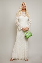 Thumbnail for your product : Little Mistress Aurora White Velvet Lace Fishtail Maxi Dress
