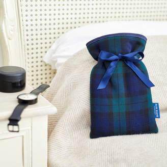 Blue Badge Co Mini Hot Water Bottle And Cover In Blackwatch Tartan