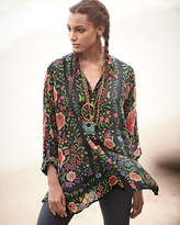 Thumbnail for your product : Johnny Was Petite Emby Button-Front Floral-Print Blouse, Black/Multi