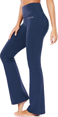 BALEAF Women's Cotton Bootcut Yoga Pants High Waisted Comfy Soft Bootleg  Workout Flare Pants with Pockets Navy XS - ShopStyle Trousers