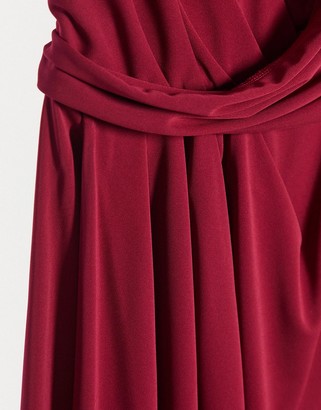Lipsy cami maxi dress with wrap skirt in red