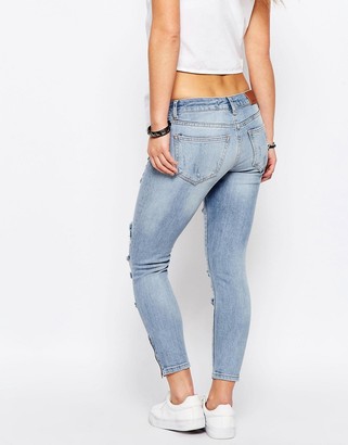 Noisy May Petite Eve Super Slim Ankle Zip Jeans