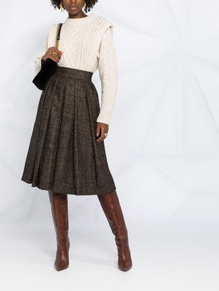 Dolce & Gabbana Micro Tweed Pleated Skirt