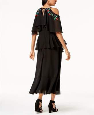 Nanette Lepore Nanette by Floral Embroidered Flounce Maxi Dress