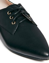 Thumbnail for your product : London Rebel Point Lace Up Flat Shoe